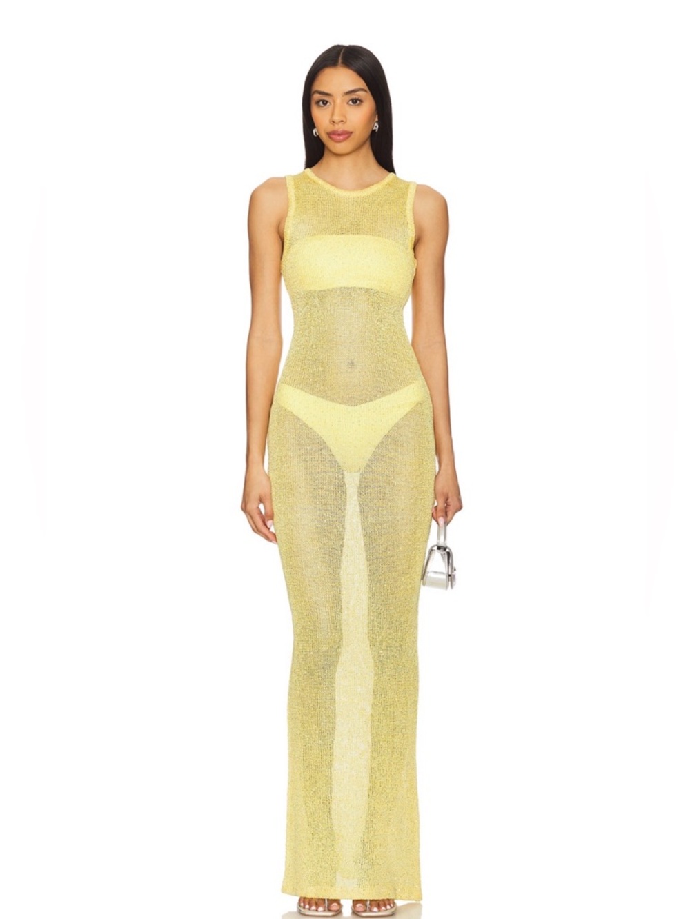 superdown Yellow Sheer Maxi Dress